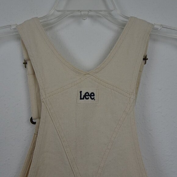 Lee Short Overalls Shortalls Women's Size XS Beige Denim Romper Coveralls - Picture 6 of 9
